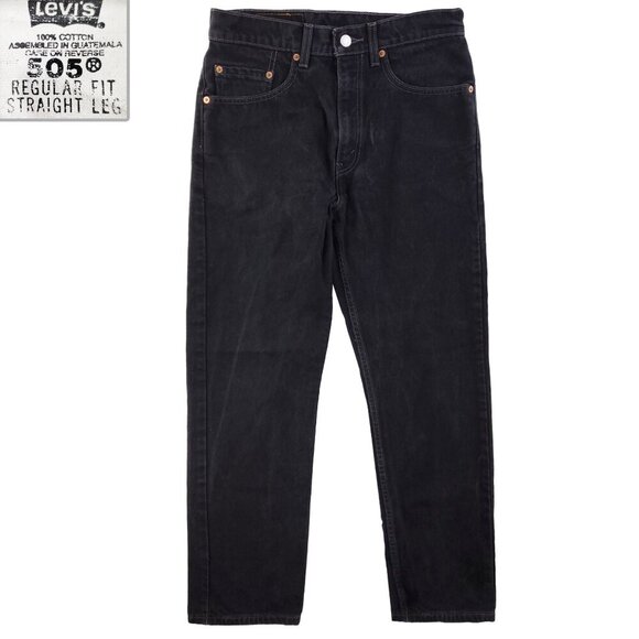 Levi's Vintage 505 Jeans 90s Black Regular Straight Leg Men's "31x30" Real 30x30 - Picture 1 of 11